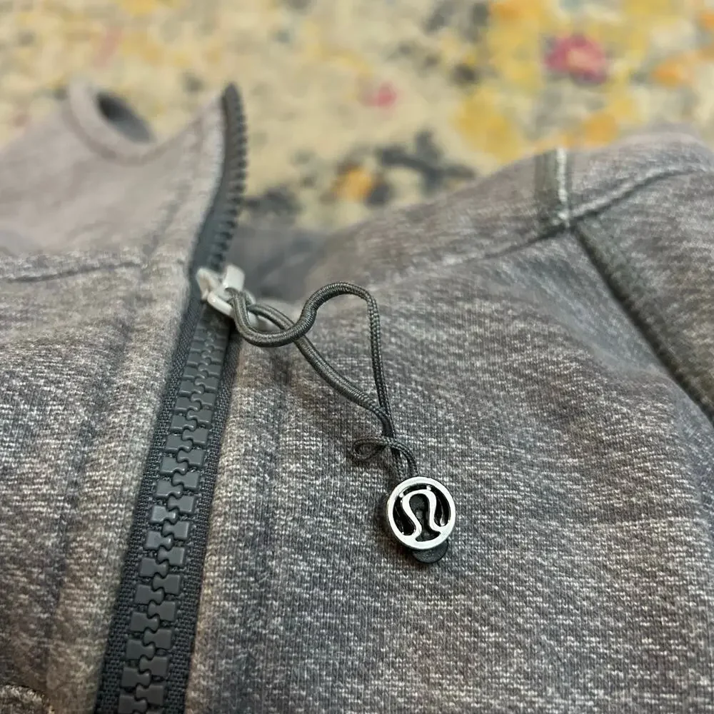 Lululemon Scuba Hoodie II Thick Fleece Zip Up Jacket Gray Womens 6 Sweatshirt